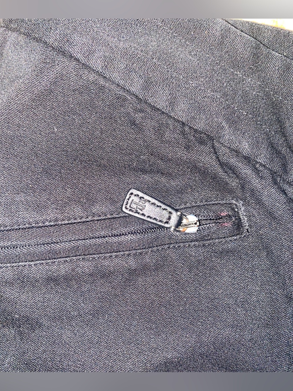 Lauren Ralph Lauren Women's Capri Pants Black Cotton Belt Zip Pockets 16 - Picture 7 of 7